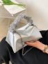 Sequin Decor Handle Chain Satchel Bag