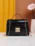 Mini Minimalist Croc Embossed Flap Square Bag