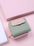 Textured Snap Button Fold Over Purse