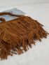 Fringe Decor Suede Crossbody Bag
