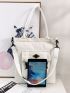 Letter Patch Release Button Detail Tote Bag