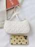 Quilted Pattern Baguette Bag