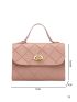 Mini Minimalist Embossed Twist Lock Satchel Bag
