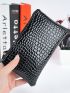 Minimalist Croc Embossed Clutch Bag