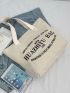 Letter Graphic Tote Bag