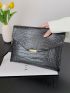 Croc Decor Clutch Bag