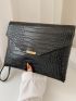 Croc Decor Clutch Bag