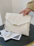 Crocodile Embossed Flap Clutch Bag