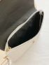 Crocodile Embossed Flap Clutch Bag