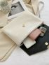 Crocodile Embossed Flap Clutch Bag