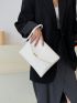 Crocodile Embossed Flap Clutch Bag