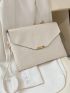 Crocodile Embossed Flap Clutch Bag