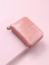 Croc Embossed Zip Card Holder
