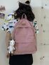 Letter Patch Doll Decor Backpack