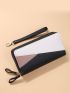 Litchi Embossed Colorblock Long Wallet