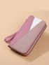 Litchi Embossed Colorblock Long Wallet