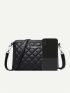 Metal Decor Quilted Crossbody Bag
