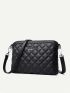 Metal Decor Quilted Crossbody Bag