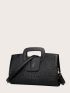 Croc Embossed Satchel Bag