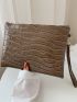 Croc Embossed Clutch Bag