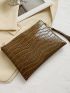 Croc Embossed Clutch Bag