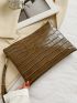 Croc Embossed Clutch Bag