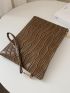 Croc Embossed Clutch Bag