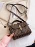 Mini Graphic Print Metal Lock Satchel Bag