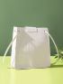 Mini Croc Embossed Drawstring Bucket Bag