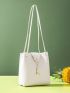 Mini Croc Embossed Drawstring Bucket Bag