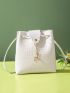 Mini Croc Embossed Drawstring Bucket Bag