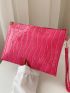 Allover Croc Embossed Clutch Bag
