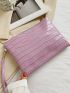 Allover Croc Embossed Clutch Bag