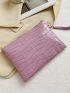 Allover Croc Embossed Clutch Bag