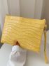 Allover Croc Embossed Clutch Bag
