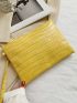 Allover Croc Embossed Clutch Bag