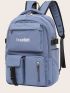 Letter Graphic Multi-compartment Backpack