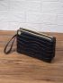 Mini Solid Croc Embossed Clutch Bag