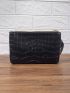 Mini Solid Croc Embossed Clutch Bag