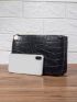Mini Solid Croc Embossed Clutch Bag