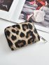 Leopard Pattern Zip Small Wallet