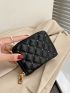 Quilted Pattern Studded Decor Wallet