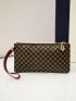 Metallic Letter Decor Clutch Bag
