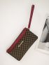 Metallic Letter Decor Clutch Bag