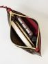 Metallic Letter Decor Clutch Bag