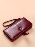 Minimalist Snap Button Purse With Wristlet