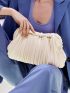 Minimalist Ruched Design Textured Clutch Bag