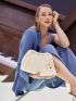 Minimalist Ruched Design Textured Clutch Bag