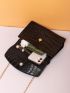 Mini Fuzzy Croc Embossed Flap Square Bag