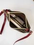 Mini Metallic Letter Decor Crossbody Bag